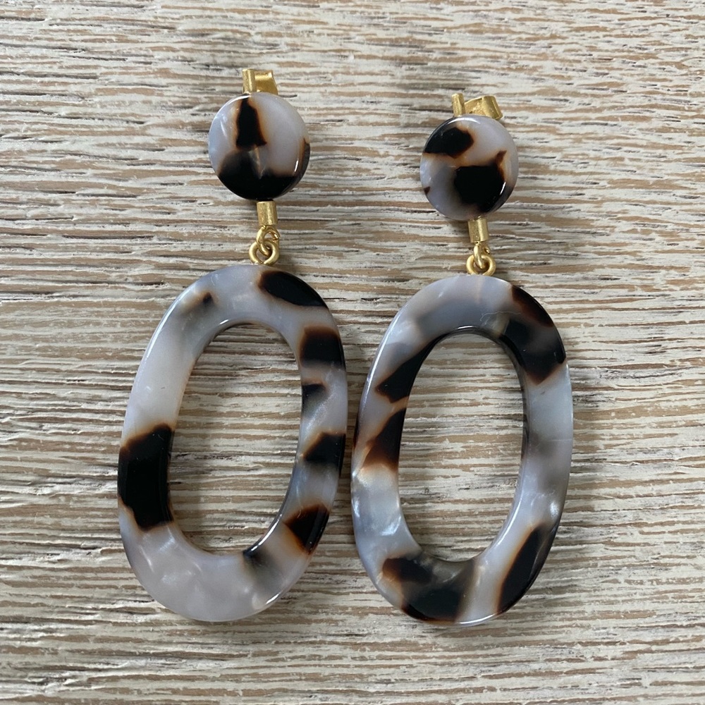 Animal print acrylic dangle earrings